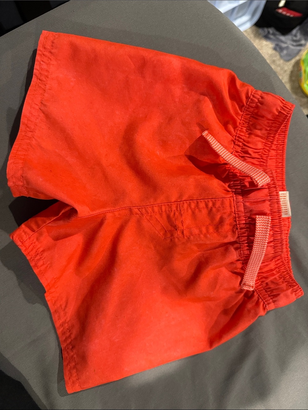 Bright Orange Elastic Waist Casual Shorts